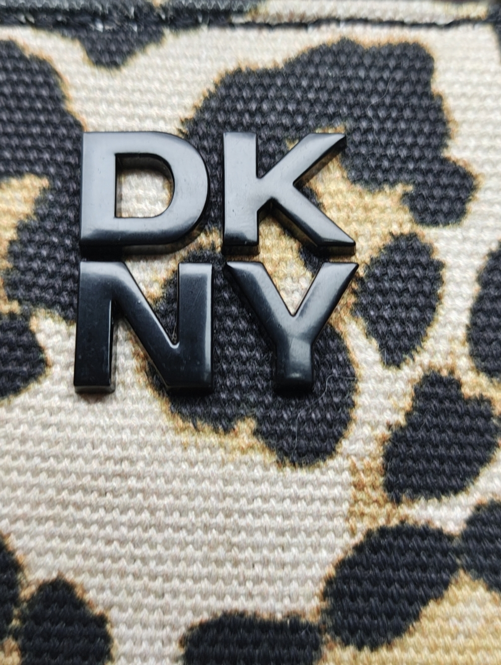 Dkny Leopard-Print Mini Tote in Beige and Black - Picture 2 of 3
